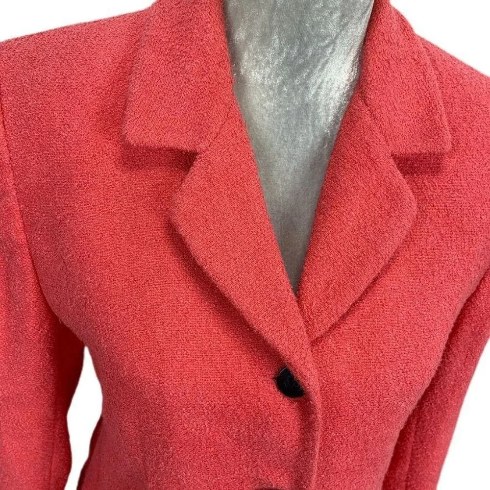 Karen Scott Salmon Boucle Blazer 3 Buttons Size‎ 8